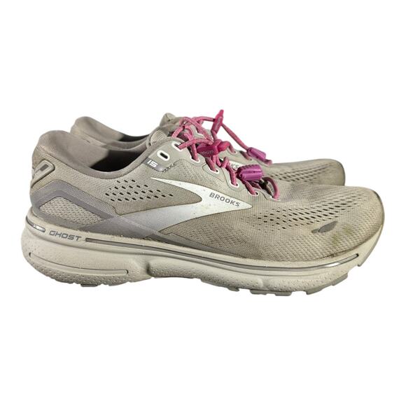 Brooks Ghost 15 Women’s Size 8 Running Shoes Gray Pink Cushioned Sneakers - Picture 1 of 8